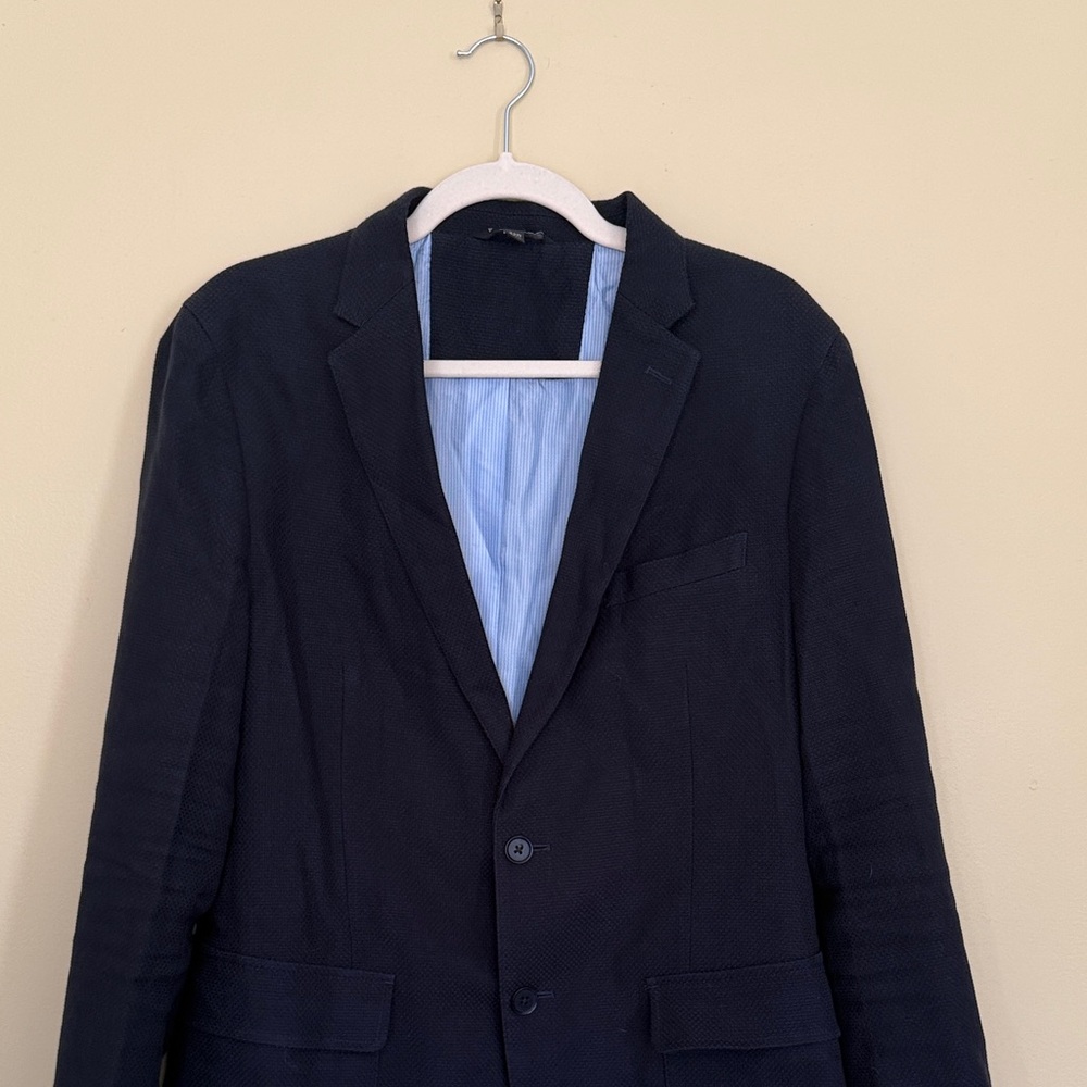 Banana Republic Navy Cotton/Linen Men's Blazer